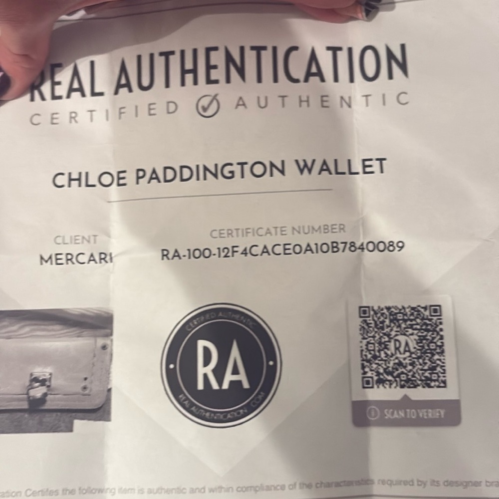 Chloe Bobbie continental black wallet w/ gold bow. Interior slot tags has EUC - Picture 2 of 4